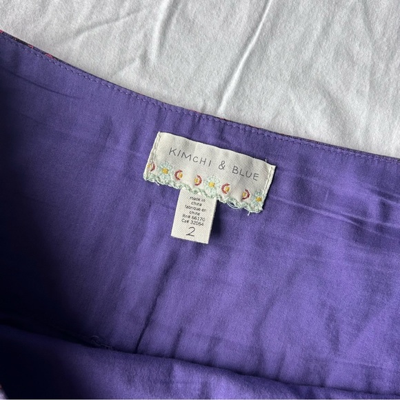 Kimchi Blue Purple and Pink Floral A-Line Skirt - Picture 4 of 5